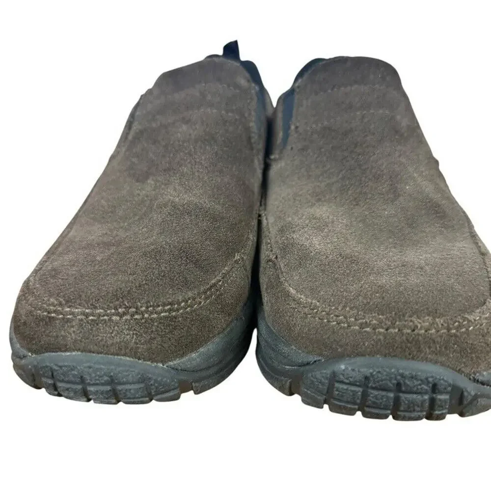 LL Bean Mens Dark Brown Casual Loafers Slip On Shoes Round Toe Suede 7 Wide